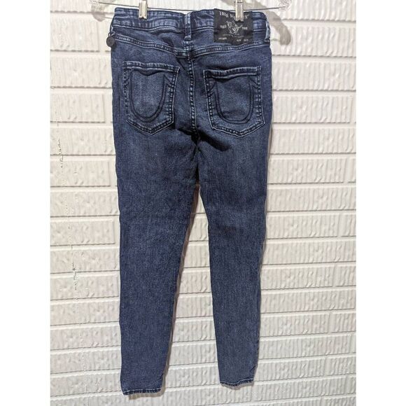True Religion Women's Blue Dark-Wash Jennie Curvy Mid-Rise Denim Jeans Size 28 - Picture 2 of 9